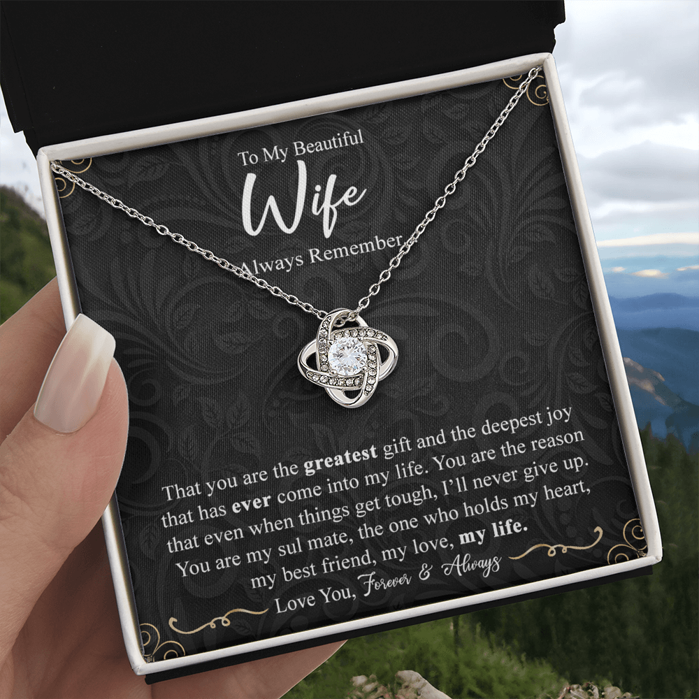 Personalized Necklace For Wife, To My Beautiful Wife Gift Necklace From Husband, Custom Name Necklace Gift For Wife, Always Remember Necklace Gift For Wife, Jewelry Gift For Women, Soulmate Gift