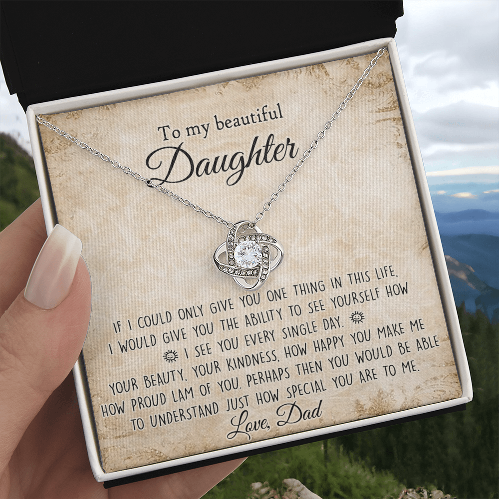 To My Daughter Gift Necklace From Dad, Pendant Gift for Daughter from Dad Father to Daughter Necklace for Daughter,  To My Beautiful Daughter Necklace Gift On Birthday Gift Graduation Christmas