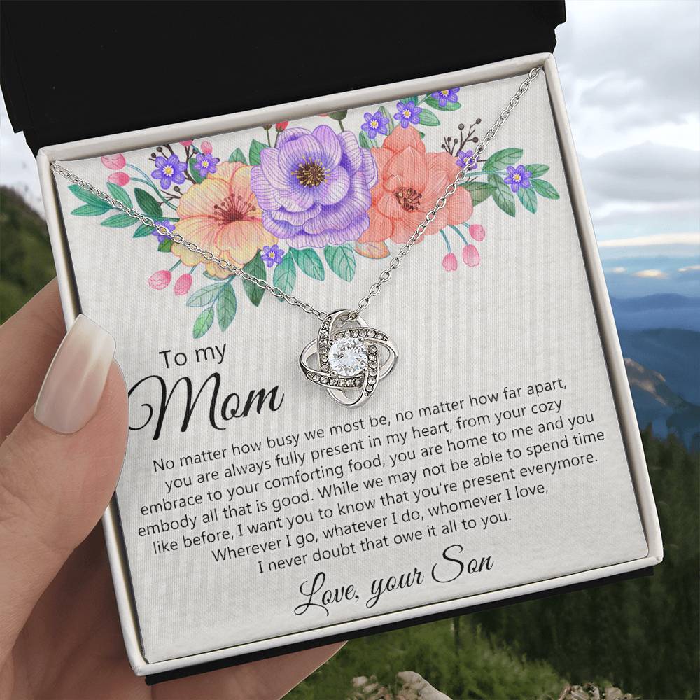 To My Mom Love Your Son Necklace, Meaningful Gift Necklace for Mom, To My Mom Love Knot Necklace, Jewelry Gift For Women, Pendant Gift for Mom, Son to Mom Jewelry Mom Gift Necklace on Mother's Day