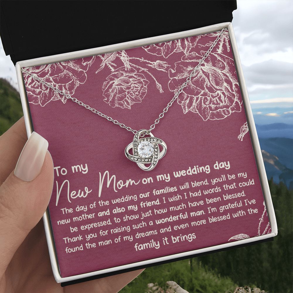 New Mom Necklace, To My New Mom Love Knot Necklace Gift From Daughter, New Mom On My Wedding Day Necklace Gift For Mom, New Mom Gift Necklace, Second Mom Gift Necklace Jewelry Gift For Women, Mother
