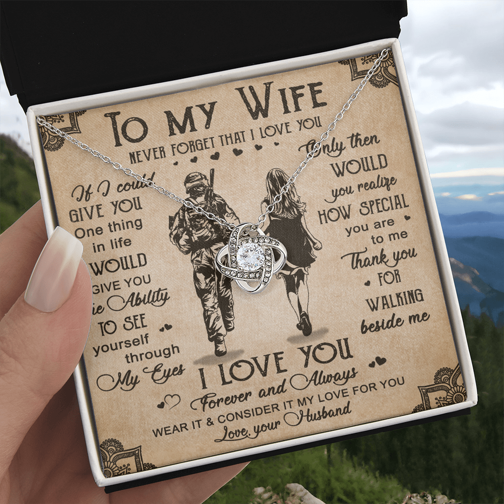 Soldier Necklace Husband To Wife - Forever And Always Necklace Gift For Wife, Jewelry Gift For Women, To My Wife Necklace Gift From Husband On Anniversary, Army Gift Necklace, Military Gift For Wife