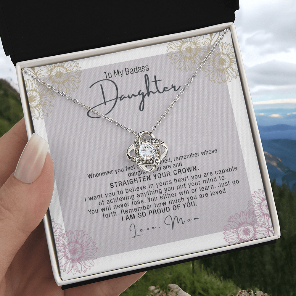 Daughter Gift Necklace From Mom, To My Badass Daughter Necklace From Mom, Birthday Gifts, Graduation Gifts For Daughter Gifts From Mom, Necklace To Daughter From Father Jewelry Gift For Girls