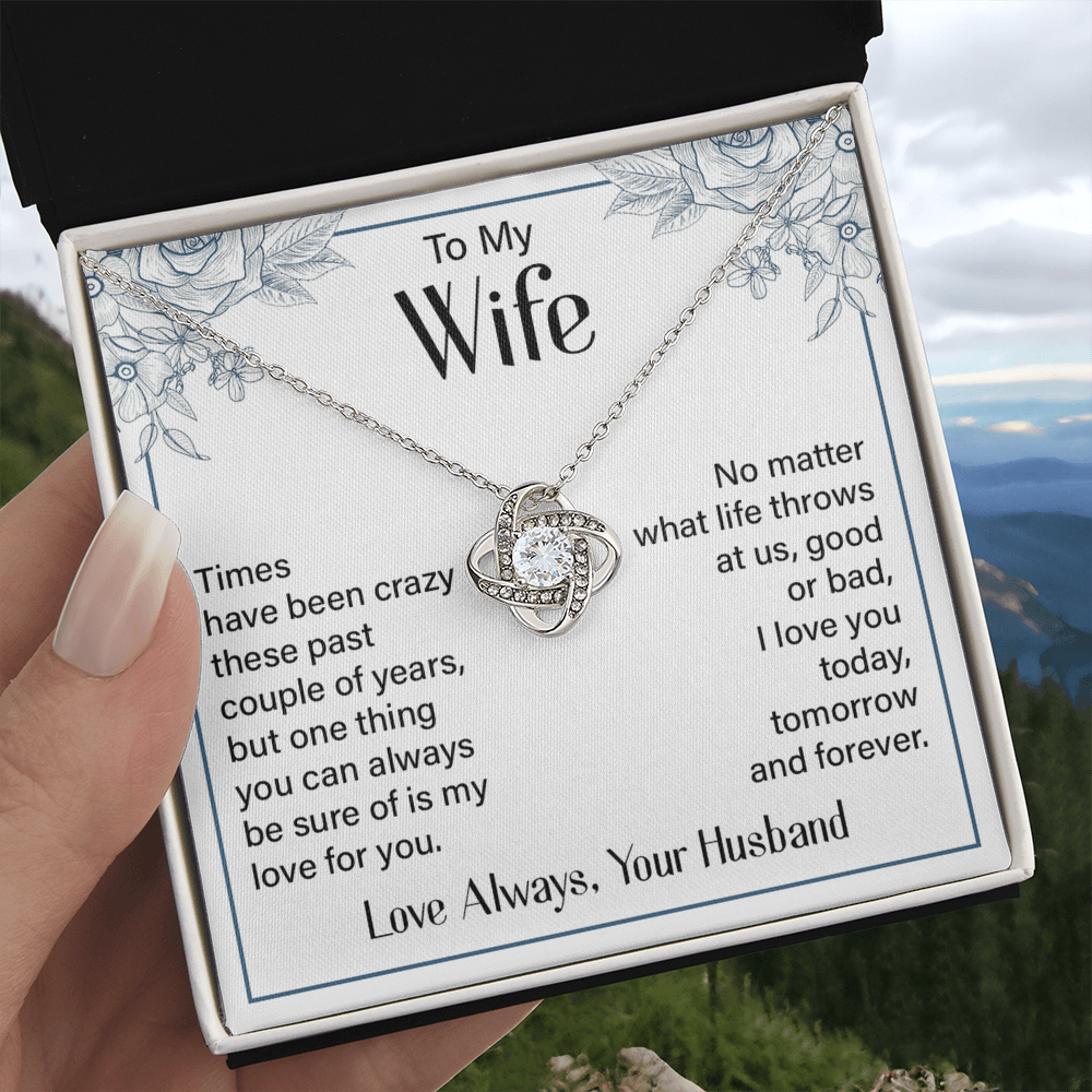 Love Always Your Husband Necklace, To My Wife Necklace From Husband, Future Wife Love Knot Necklace, Jewelry Gift For Women, Badass Wife My Love For You Gift Necklace Soulmate Gift Love Knot Pendant