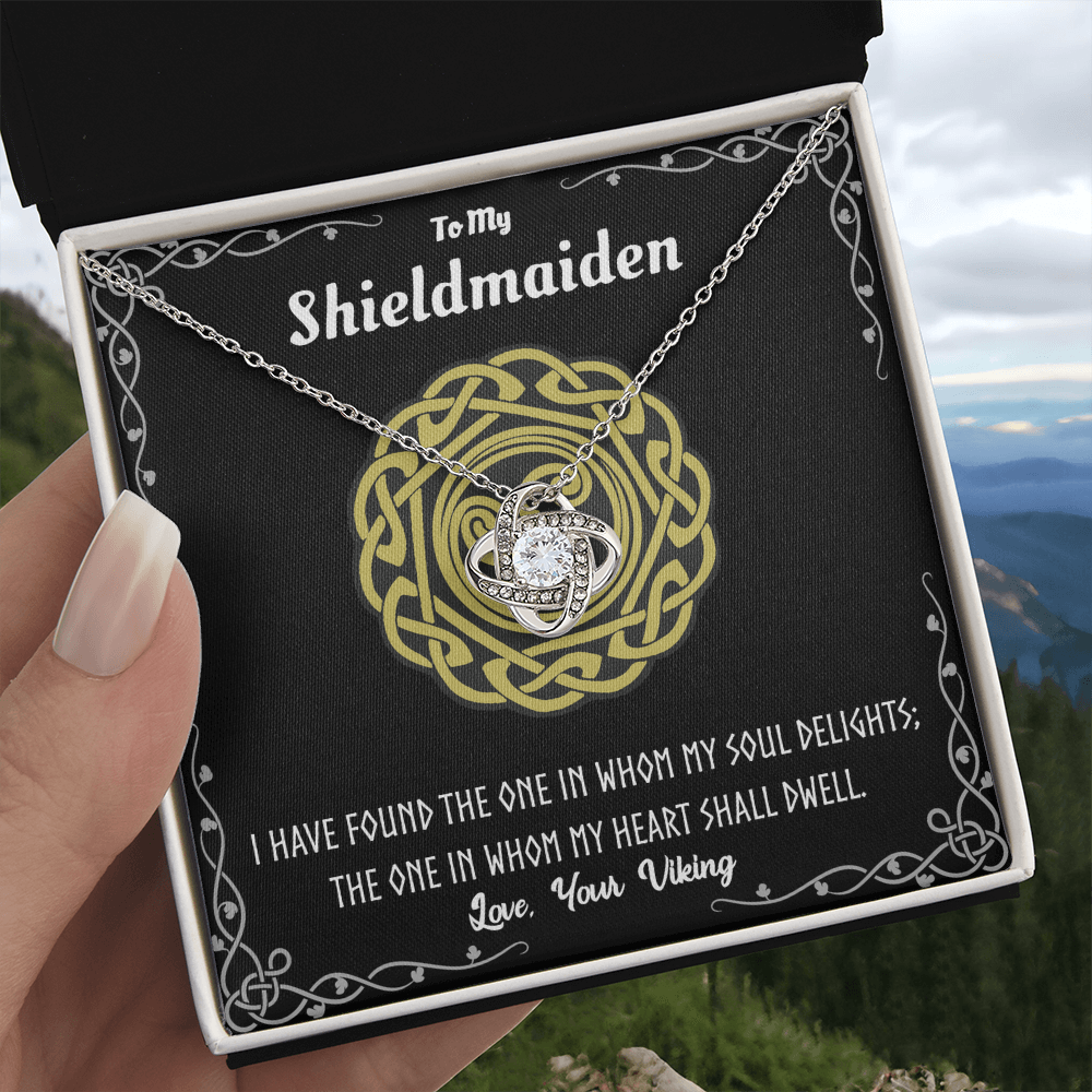 Shieldmaiden Necklace From Your Viking, Love Knot Pendant Gift From Wife, Fiancee, The Love Knot Necklace To My Shieldmaiden Gift - Love, Your Viking, Wife Gift, Anniversary For Girlfriend