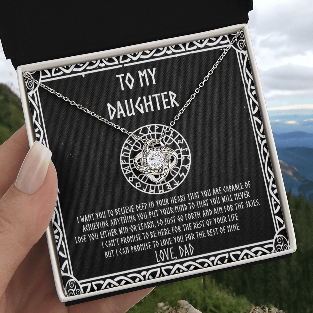 Daughter Viking Gift Necklace, Viking To My Daughter From Dad I Want You To Believe Deep In Your Pendant Necklace Message Card and Gift Box styles Gift On Birthday, Christmas Graduation Gift