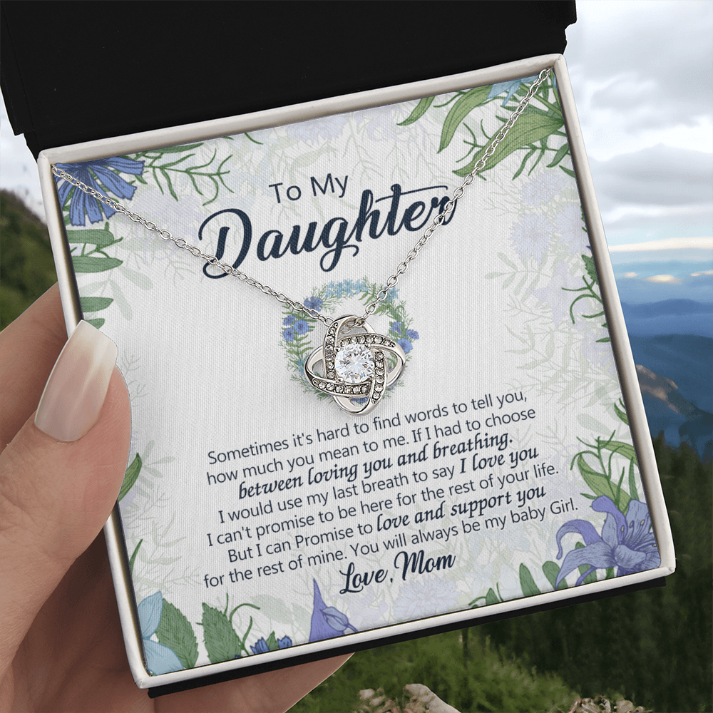 To My Beautiful Daughter Necklace Love Mom Mother And Daughter Necklace Pendant Gift, Mom To Daughter Necklace Gift On Birthday Gift Graduation for Her, Daughter Love You And Support Necklace