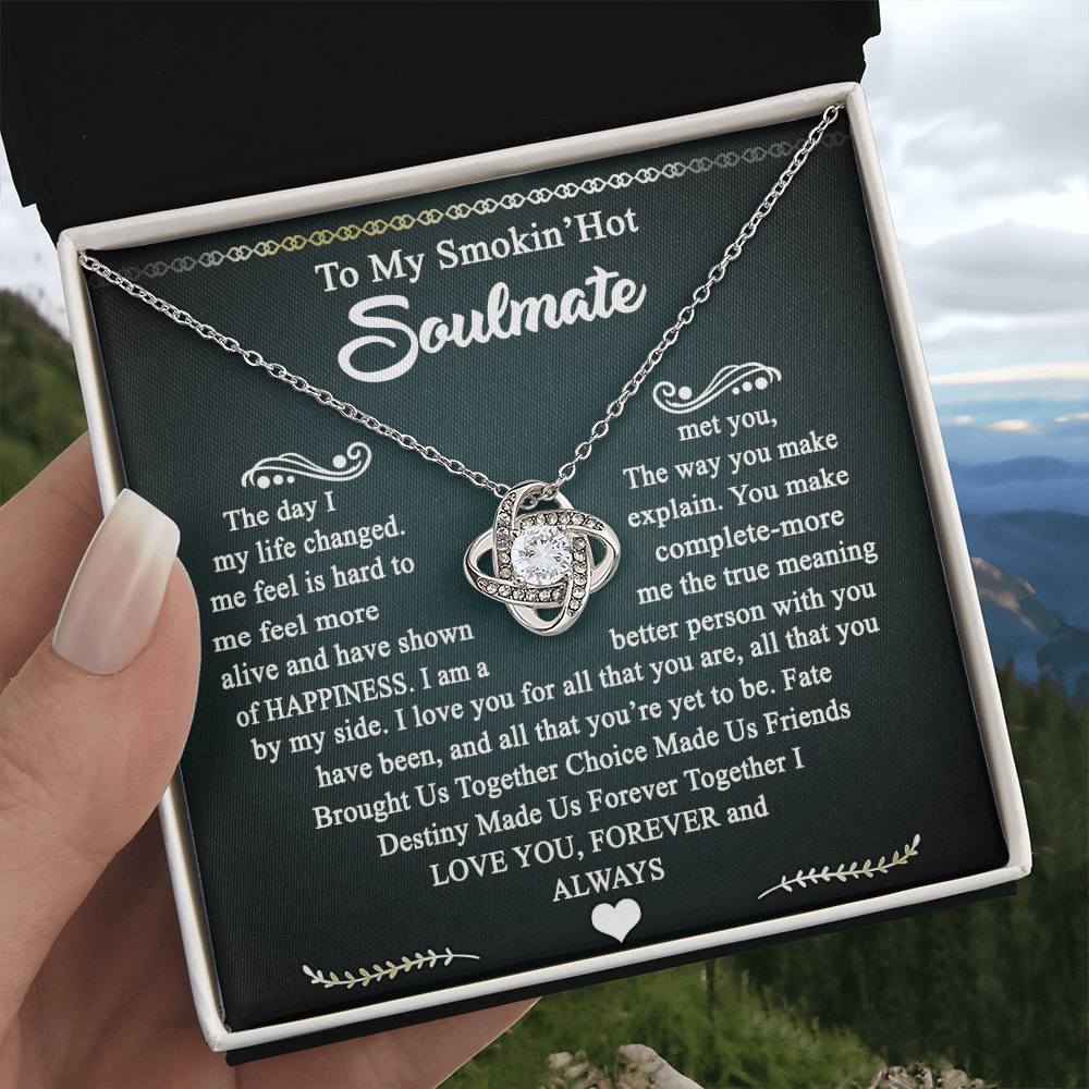 To My Smokin Hot Soulmate Necklace Gift From Husband, Luxury Jewelry For Wife, Girlfriend, Couples Gifts Neckalce, Soulmate Necklace Gift On Christmas Wedding For Her, Jewelry Gift For Women