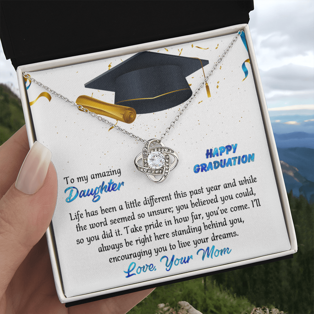 Graduation Gift Necklace for Her, Daughter - To My Daughter Necklace From Mom And Dad To Daughter Necklace, College Graduation Gifts Pendant For Daughter Necklaces High School Graduation Gift