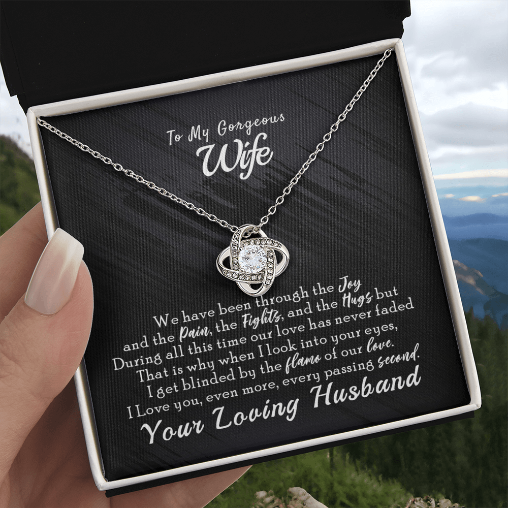 To My Gorgeous Wife Necklace From Husband, You Loving Husband Necklace Gift For Wife, Soulmate Gift Necklace, Husband And Wife Love Knot Necklace, Wife Gift Necklace, Future Wife Gift Pendant