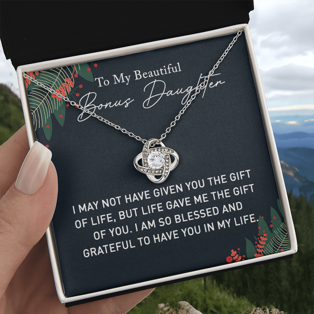 Daughter Gift Necklace, Step Daughter Birthday Gift Pendant Gift For Bonus Daughter, Mother To Bonus Daughter Jewelry Gift For Girls Her, To My Beautiful Badass Daughter Necklace From Mom