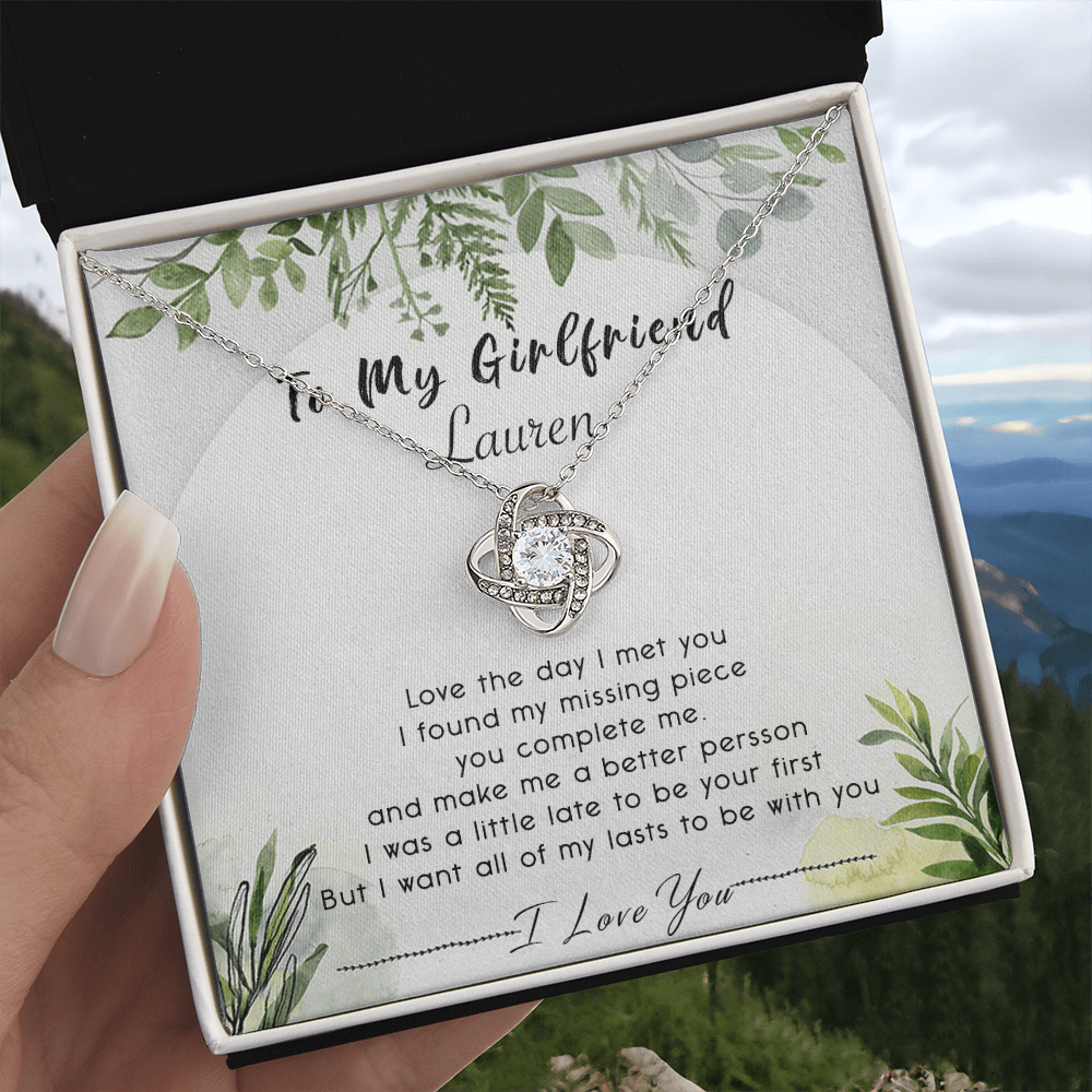 To My Girlfriend Necklace From Boyfriend, Husband, Beautiful Girlfriend Gift Necklace - Jewelry Gift For Girls, Love The Day Love Knot Pendant Gift For Girlfriend, Soulmate Personalize Necklace