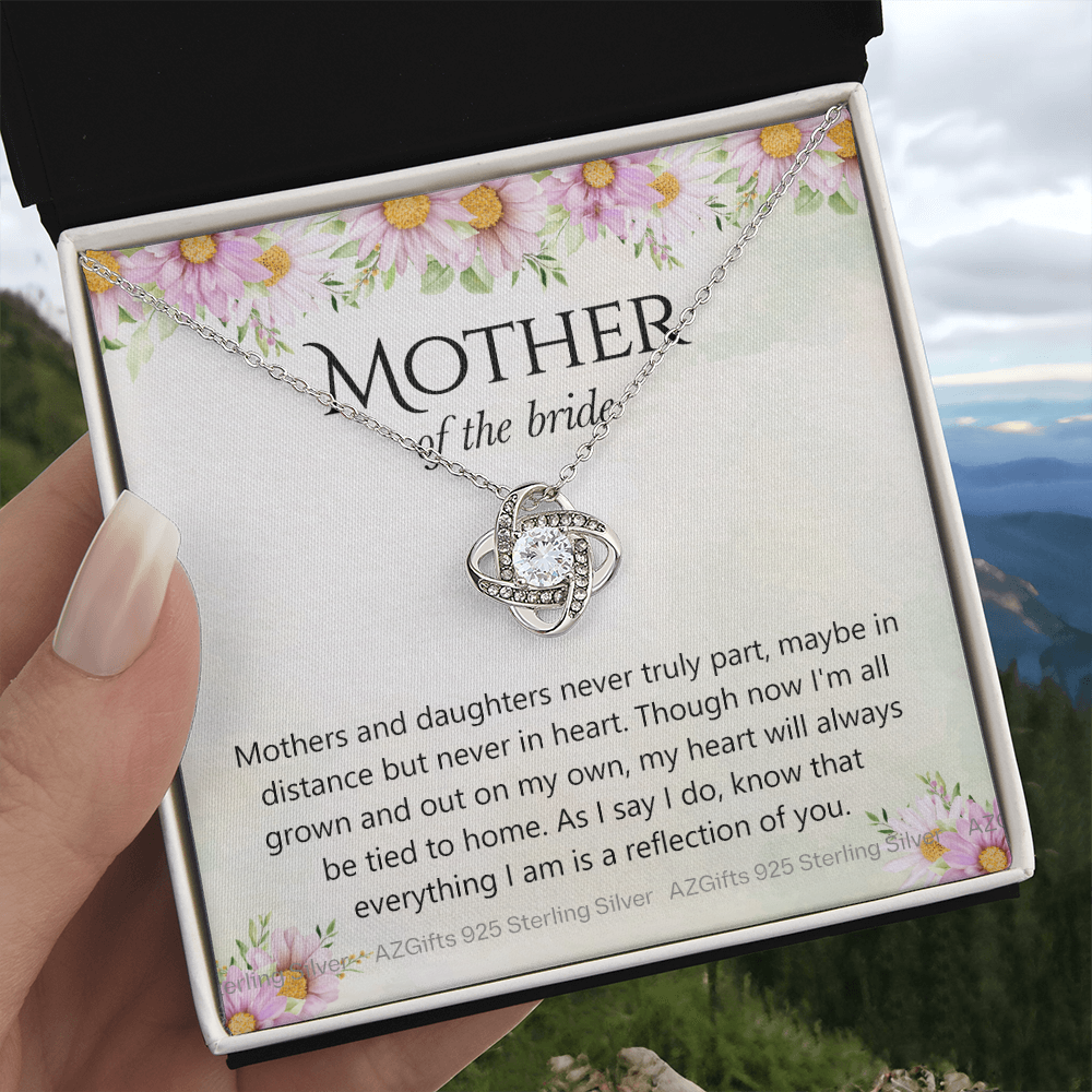 Mother Of The Bride Gift Necklace, The Love Knot Necklace Mother Of The Bride, Mother Of The Bride Gifts Pendant, Gift Necklace For Mother Of The Bride, Mother Of Bride Jewelry Gift For Women