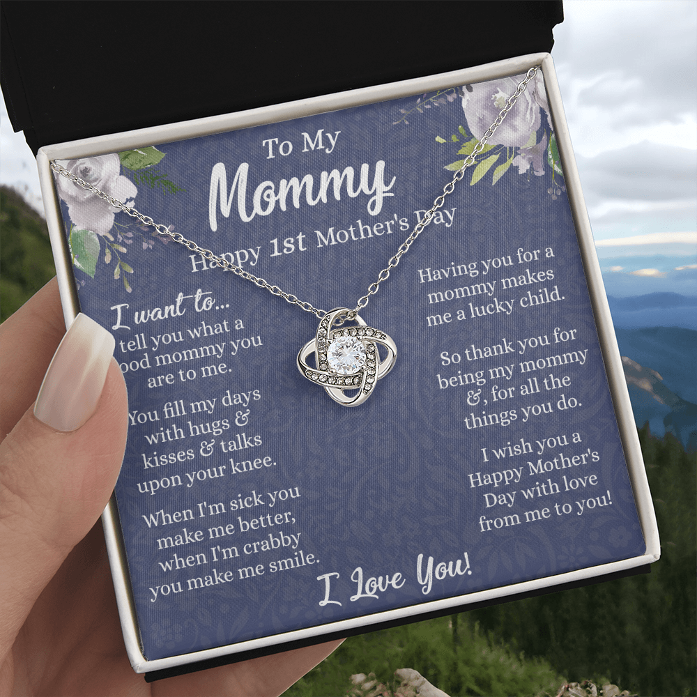 1st Mother's Day Necklace Gift, To My Mommy Love Knot Necklace From Daughter, Necklace Gift For Mom, Happy Mother's Day Necklace, Birthday Necklace For Mom Anniversary Jewlry Gift For Women