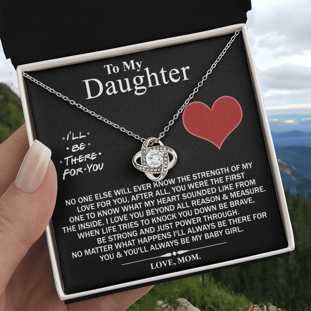 Mother And Daughter Love Knot Necklace, I'll Be There For You Necklace, To My Daughter Love Knot Necklace From Mom, Jewelry Gift For Girls, Baby Girl Love Knot Necklace, Gift Necklace For Daughter