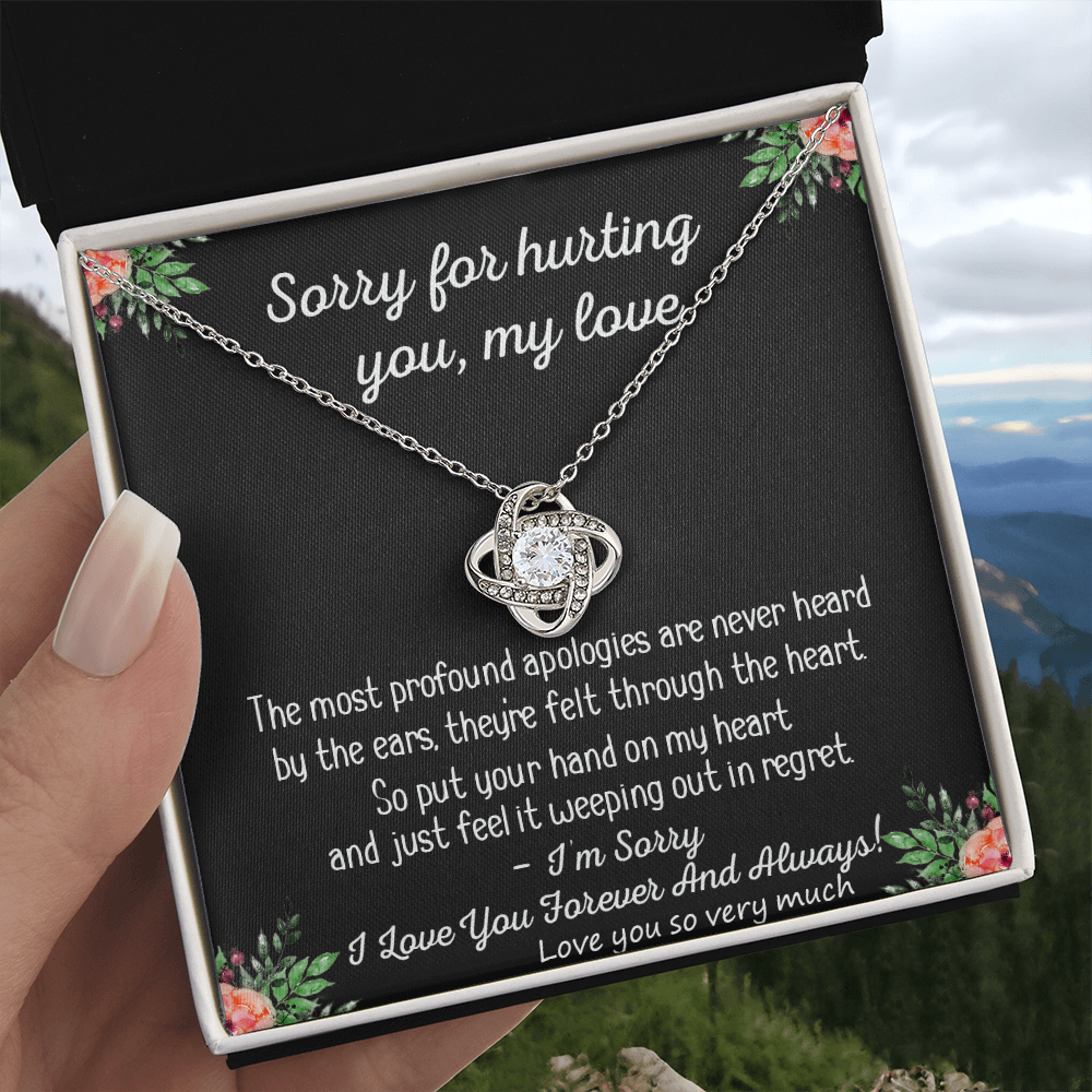 Apology Gift Necklace for Her, Forgiveness Gift, My Love Love Knot Necklace For Girlfriend, I'm Sorry Necklace Gift From Boyfriend, Husband To Wife, Girlfriend Love Knot Jewelry Gift For Girls