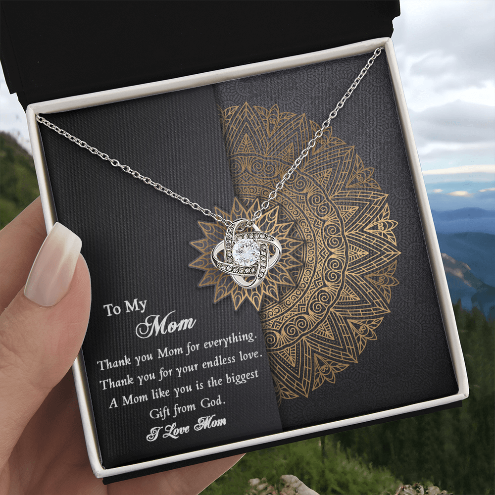 Thank you Mom Necklace from Daughter Gift for Mother's Birthday Xmas Present