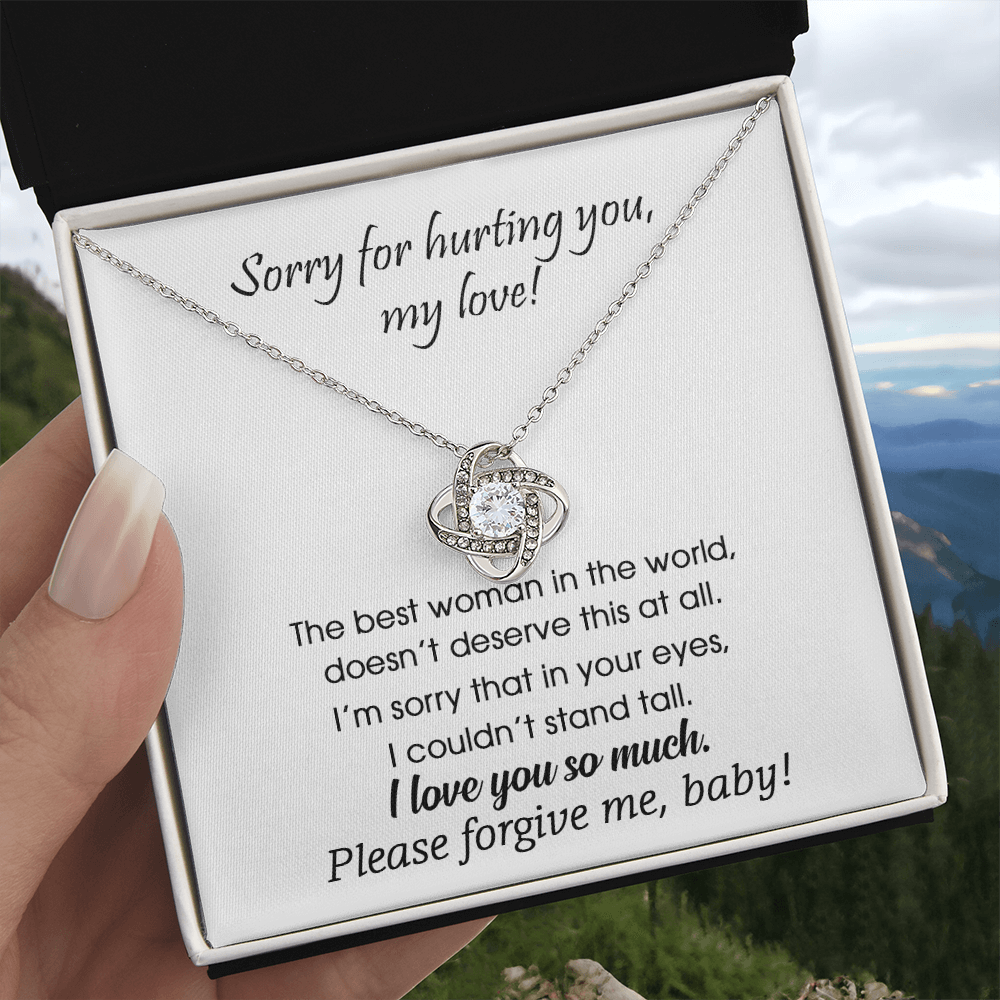 Sorry For Hurting You My Love Necklace For Girlfriend, Soulmate Love Knot Necklace From Boyfriend, Husband, Girlfriend Gift Necklace - Love Knot Pendant Gift For Girlfriend, Soulmate Gift Necklace