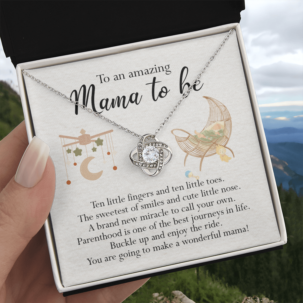 To An Mama To Be Gift Necklace, To An Amazing Mama To Be Love Knot Necklace For New Mom Expecting Mom Mother's Day Gift Idea Necklace For New Mom, Mama To Be Gift Necklace Jewelry Gift for Women