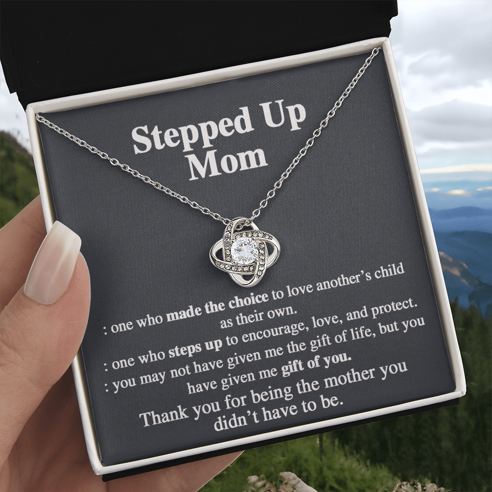 Stepped Mom Necklace, To My Steooed Up Mom Necklace Gift From Daugter, Stepped Up Mom Gift Necklace, Step Up Mommy Necklace To Daughter, Step Mom Jewelry Gift On Birthday, Mother's Day Necklace Gift