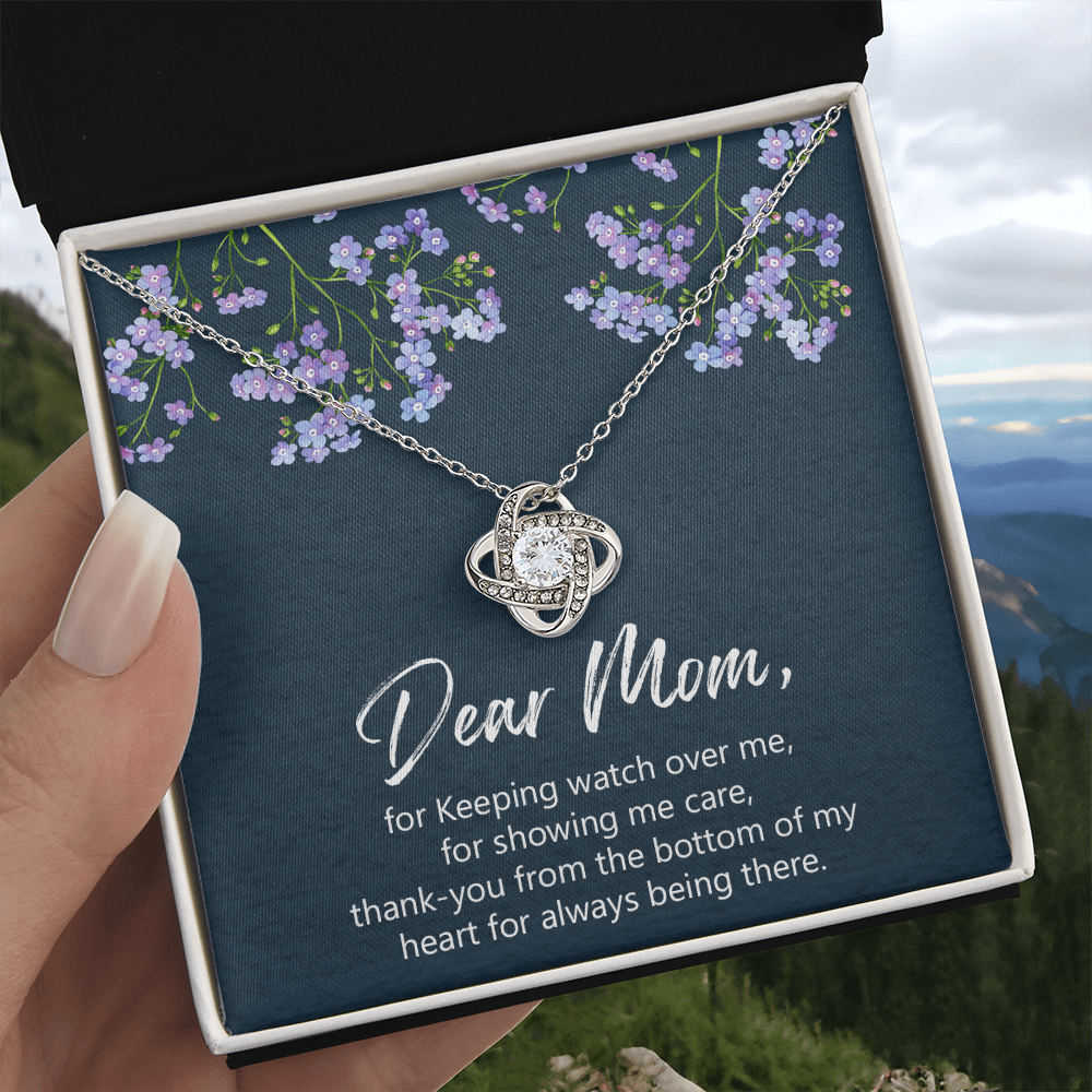 Dear Mom Gift Necklace, To My Mom Necklace From Daughter, Mom Gift Necklace, Mother And Daughter Gift Necklace, Love Knot Pendant Gift For Mom, Thank You For Mom Gift Necklace, Jewelry For Mommy