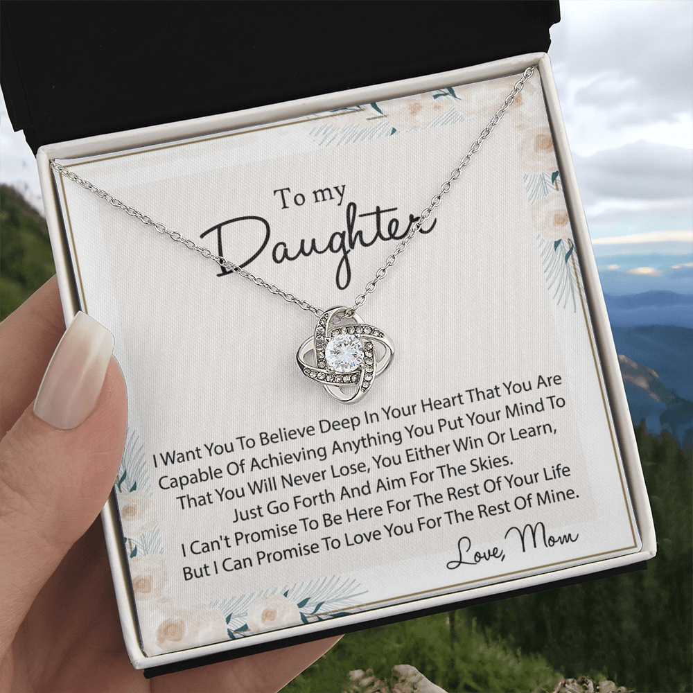 To My Daughter Gift Necklace Pendant From Mom, Mother to Daughter Necklace Gift Idea for Her, Girls Necklace On Graduation Gift Birthday Gift Christmas Gift From Mother And Daughter Jewelry