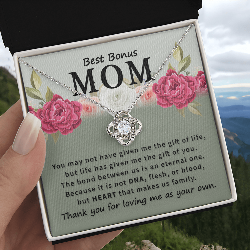 Bonus Mom Gifts from Bonus Daughter, To My Bonus Mom Necklace From Daughter, Necklace Gifts for Bonus Mom On Mothers Day, Anniversary, Mother And Daughter Necklace Gift For Mom, Mother Gift Necklace