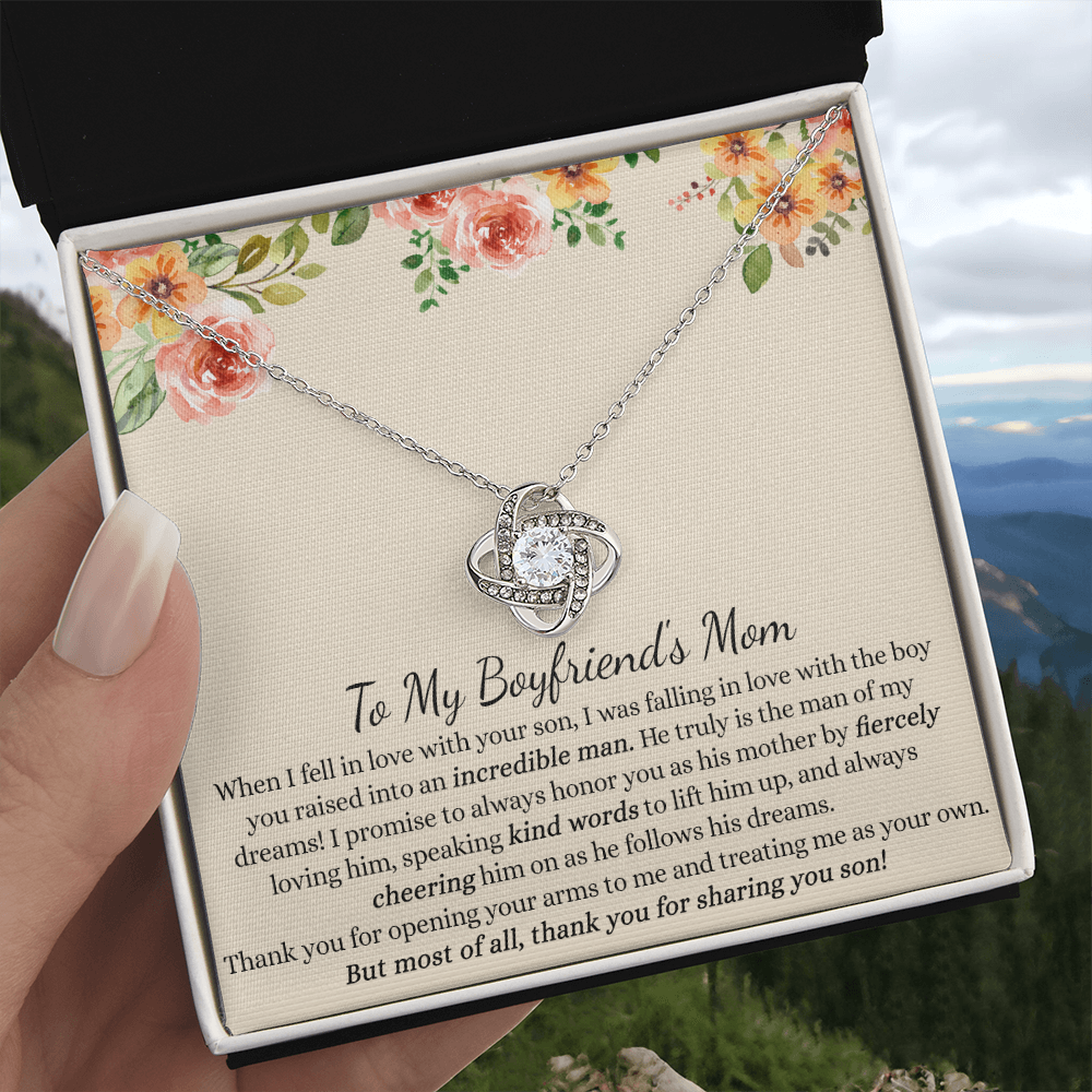 To My Boyfriend's Mom Necklace From Girlfriends Mom, Presents for Mom Necklace for Women, Boyfriends Mom Necklace Gift On Birthday Gift, Christmas, Anniversary, Mother's Day Necklace Gift for Bf Mom