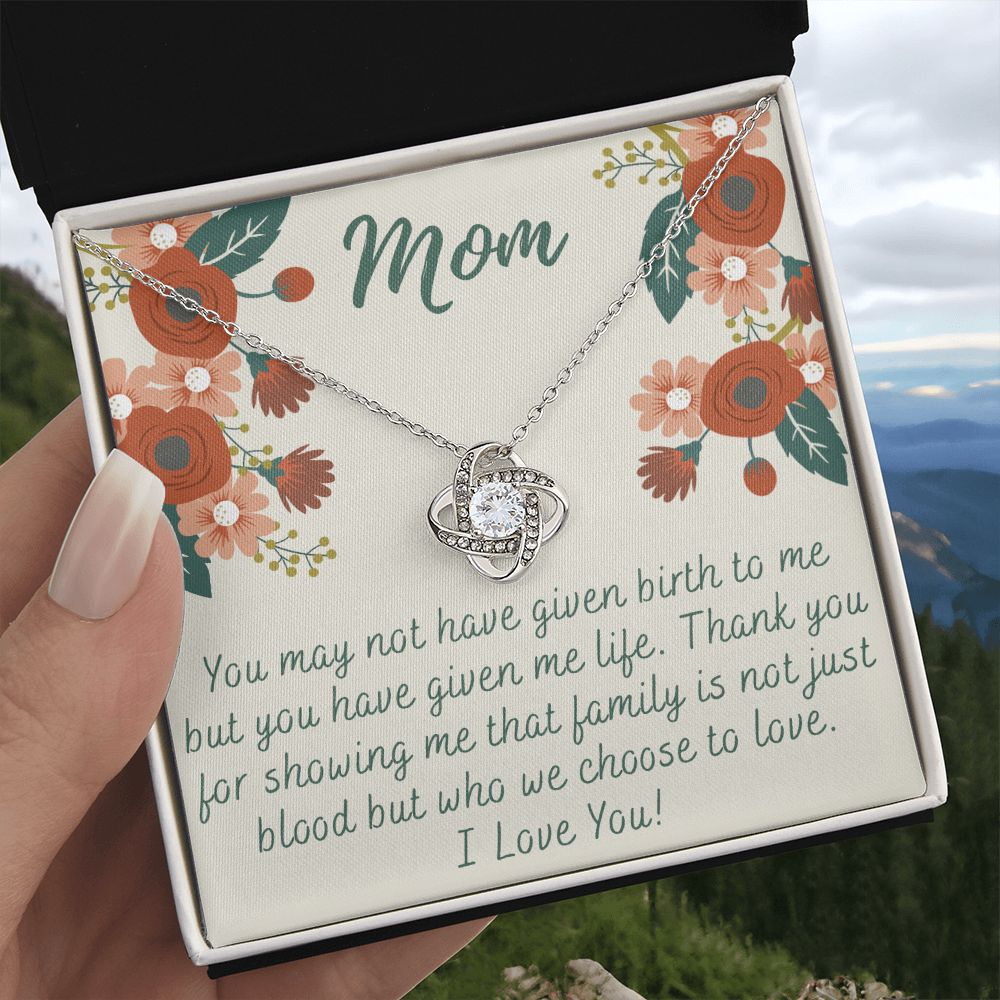 To My Mom Love Knot Necklace Gift for Stepmom Birthday Present Idea for Mother