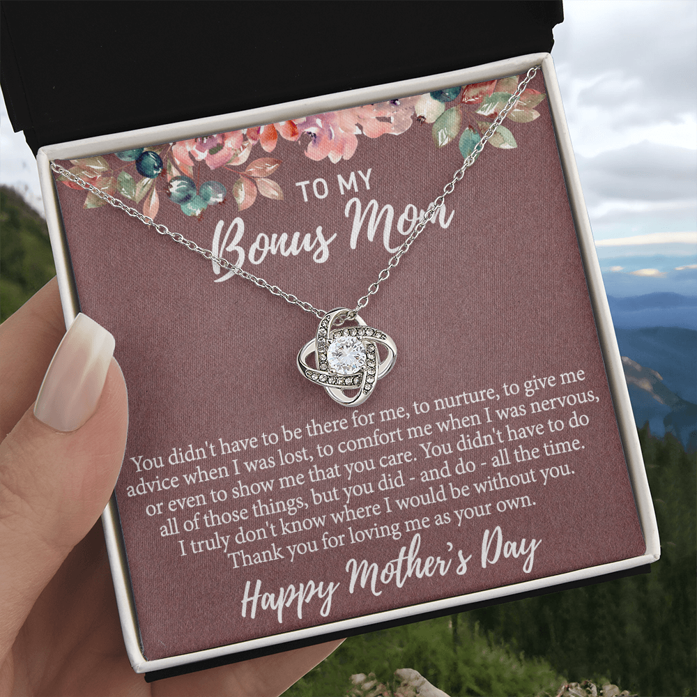 Bonus Mom Gift Necklace, To My Bonus Mom Necklace From Bonus Daughter, Mother And Daughter Necklace Gift For Her, Happy Mother's Day Necklace Gift For Bonus Mother Gift Necklace, Jewelry For Women