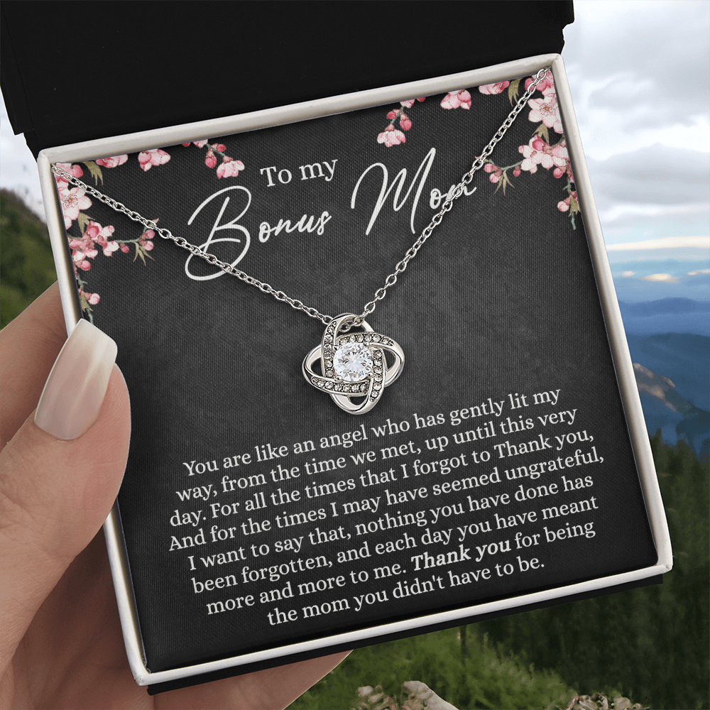 To My Bonus Mom Necklace From Bonus Daughter, Gifts For My Bonus Mom, Thank You For Being Necklace For Mom, Bonus Mother Gift Necklace On Mother's Day, Jewelry For Women, Bonus Mom Gift Necklace