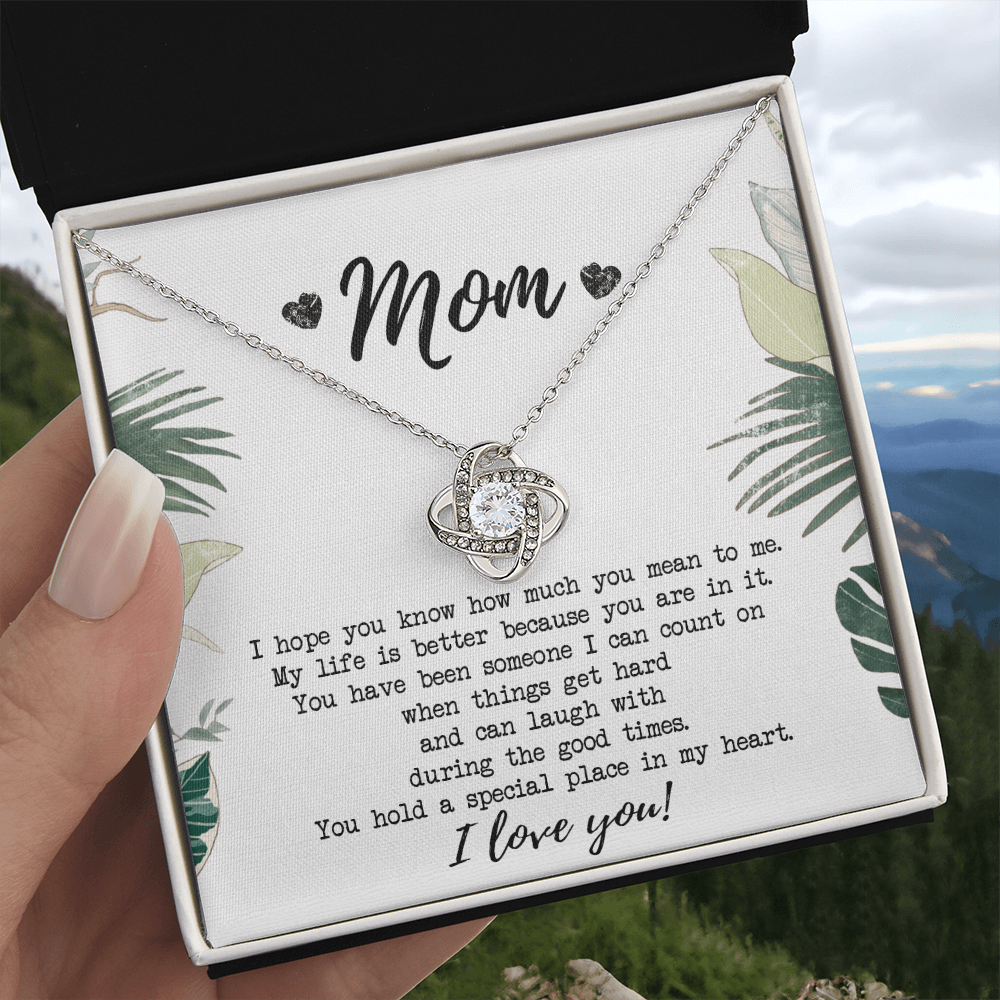 Mothers Day Necklace Gift, Gift Necklace for Mom, To My Mom Love Knot Necklace From Daughter, Mother And Daughter Gift Necklace, Jewelry Gift For Women, Mother Gift Necklace I Love You