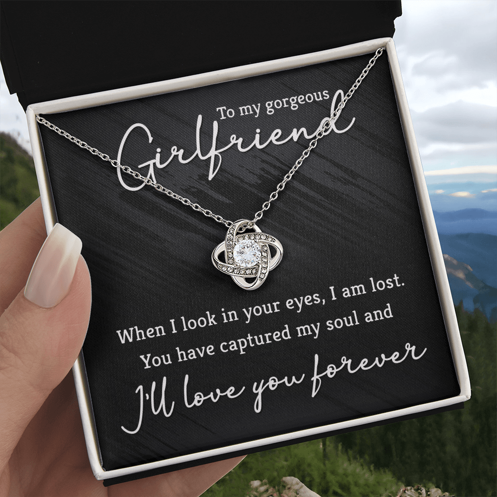 Love Knot Necklace Gift For Her, To My Gorgeous Girlfriend Necklace From Boyfriend On Xmas, Birthday, Anniversary