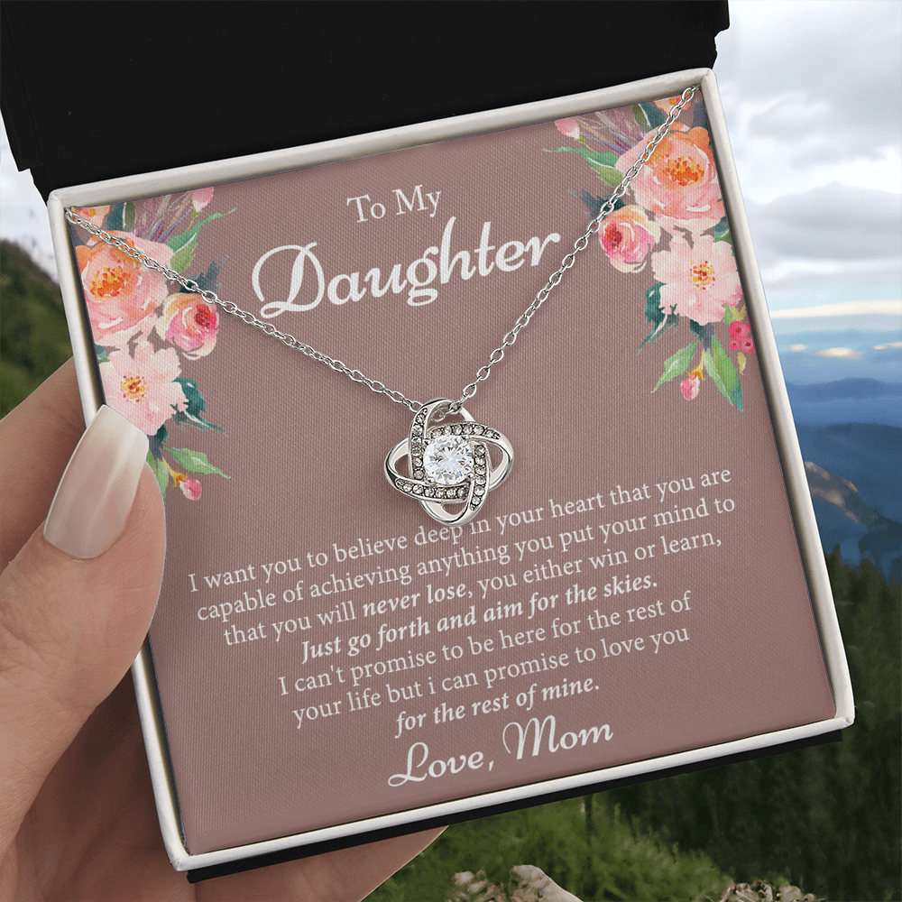 Mother To Daughter Gifts Necklace - Sterling Daughter Necklace Gifts Birthday Jewelry Gift For Girls Teen Daughter Christmas Anniversary Graduation Gift For Daughter, Mom And Daughter Gifts