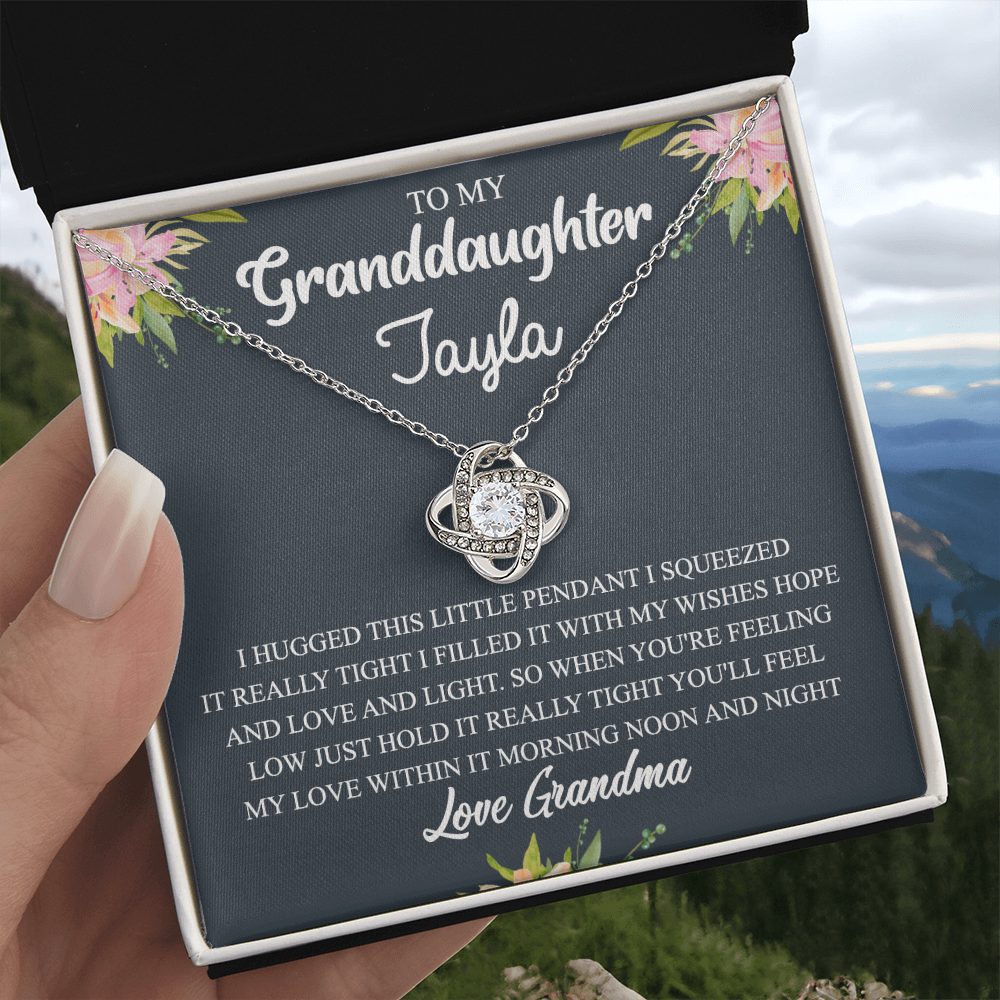 Personalized Gift Necklace For Granddaughter - To My Granddaughter Love Knot Necklace Gift From Grandma To Granddaughter On Birthday Gift Graduation Gift, Christmas Necklace This Little Pendant
