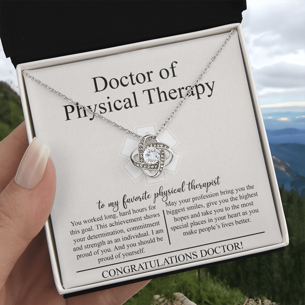 Doctor Of Physical Therapy Love Knot Necklace, Doctor Graduation Gift Necklace, Graduating Class of 2026 Necklace Gift, Congrats Graduation Pendants Gift For Daughter, Granddaughter, Niece, Sister