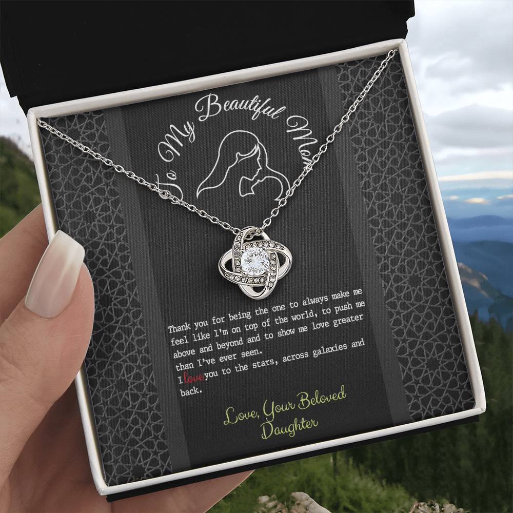 To My Mom Necklace From Daughter, Thank You For Mom Necklace Gift For Women, Mother And Daughter Gift Necklace, Your Beloved Daughter Necklace Gift For New Mom, Beautiful Mom On Mother's Day