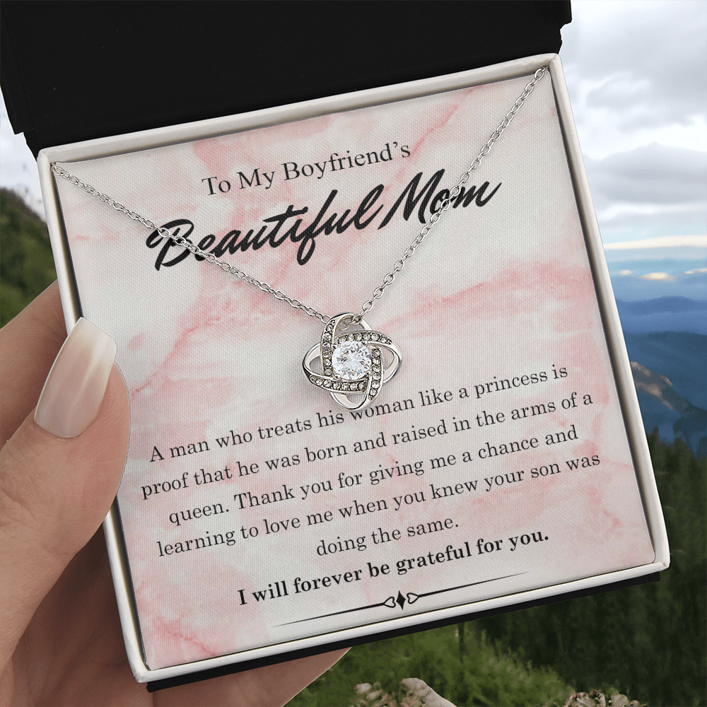 To My Boyfriends Beautiful Mom Necklace From Girlfriend, Gift Necklace For Boyfriend's Mom Jewelry For Mom On Mothers Day For Boyfriend Mom, Boyfriend's Mom Christmas Necklace Gift for Bf Mom
