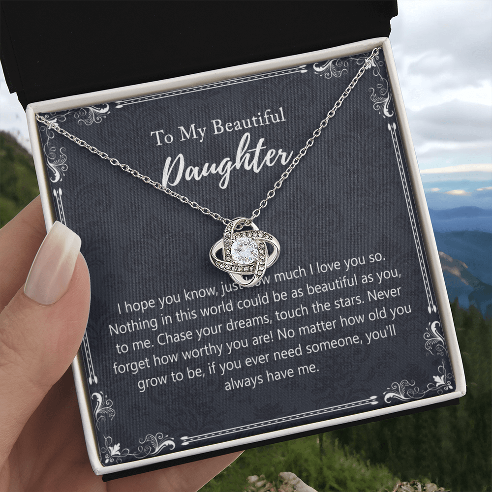 To My Beautiful Daughter Gift Necklaces Pendants, Father and Daughter Necklace Gift Luxury Necklace On Birthday, Anniversary Graduation Includes Gift Box Jewelry Gift For Girls Little Girl Necklace