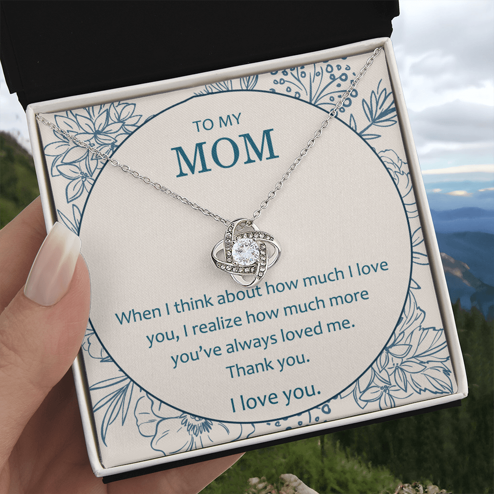 Mother And Daughter Necklace, To My Mom Love Knot Necklace From Daughter, Thank You Necklace Gift For Mom, Mother On Birthday Gift Anniversary Wedding Day Necklace For Mom, Daughter To Mom Pendant