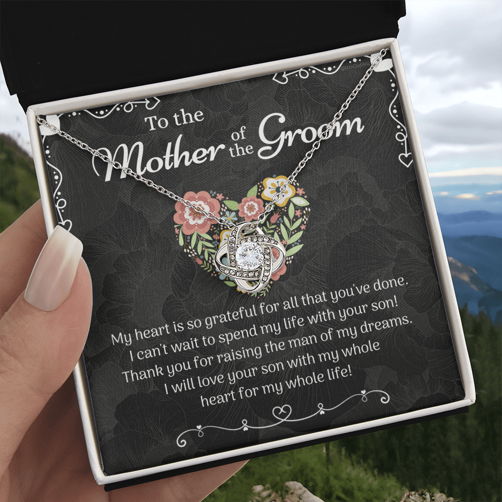 Mother of the Groom Sunflower Necklace from Bride, To The Mother of the Groom Love Knot Necklace From Son Gift For Mom, Mother Of The Groom Gift Necklace, Mom of Groom Gift Jewelry Gift For Women
