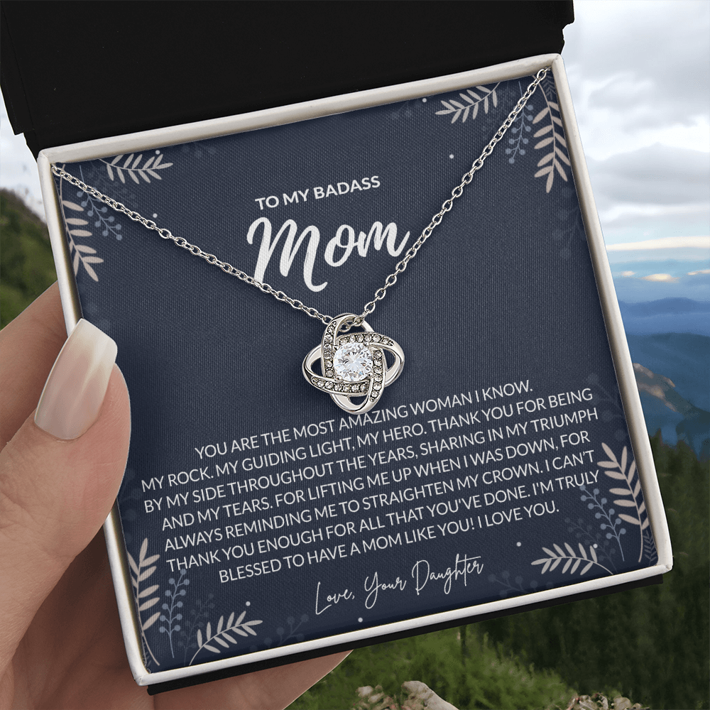To my Badass Mom Necklace from Daughter Gift for Mother's Birthday Xmas Present