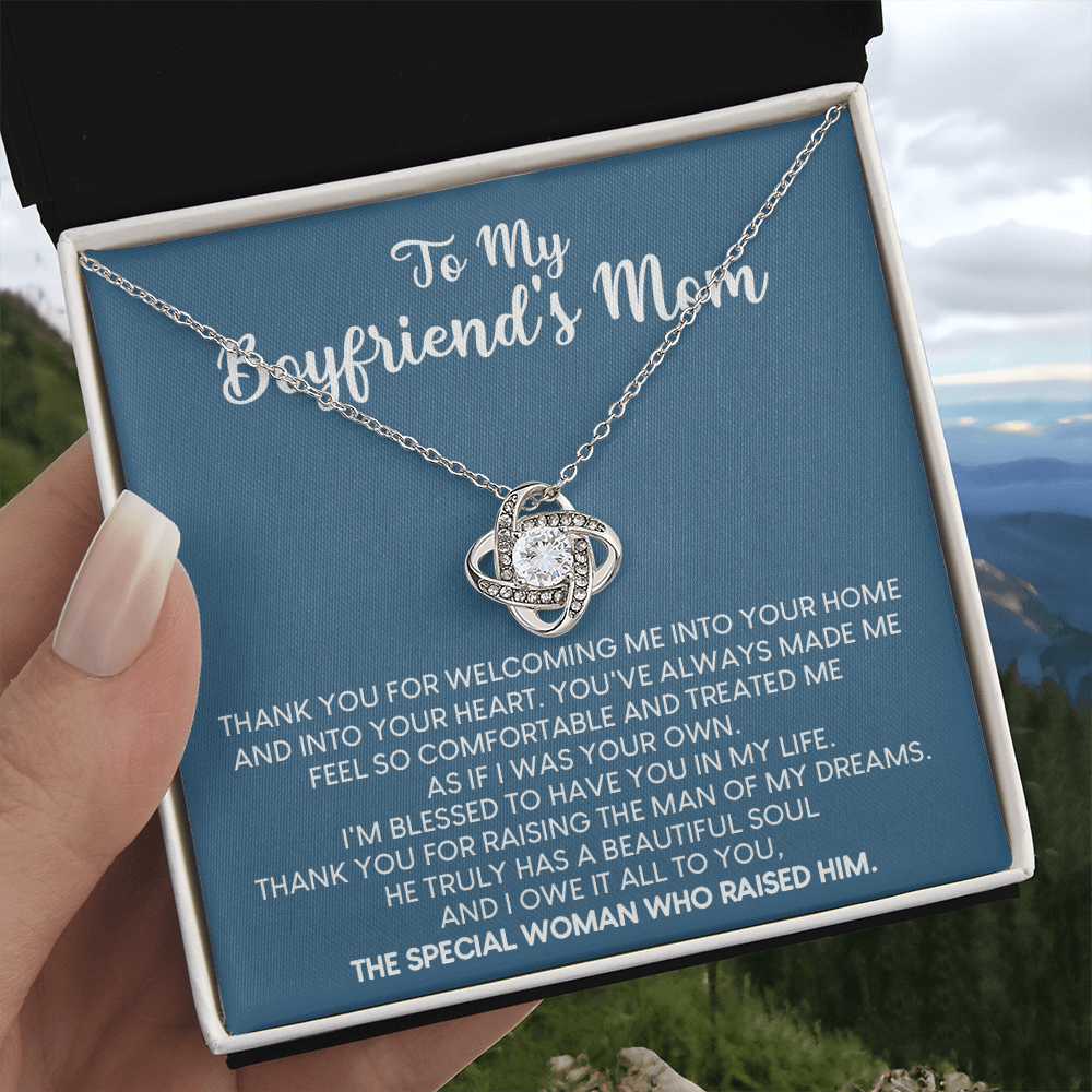 To My Boyfriend's Mom Necklace From Him, Daughter Gift For Mom, Gift Necklace for My Boyfriend's Mom Christmas, Necklace Gift For Bf Mom, Mothers Day Necklace For Boyfriends Mom From Girlfriend Mom