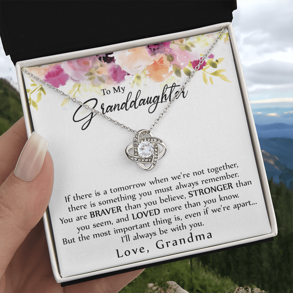 Granddaughter Gift Necklace - To My Granddaughter Necklace From Grandma Grandmother, Always Be With You Necklace For Granddaughter, My Granddaughter Love Knot Necklace Gift On Birthday, Christmas