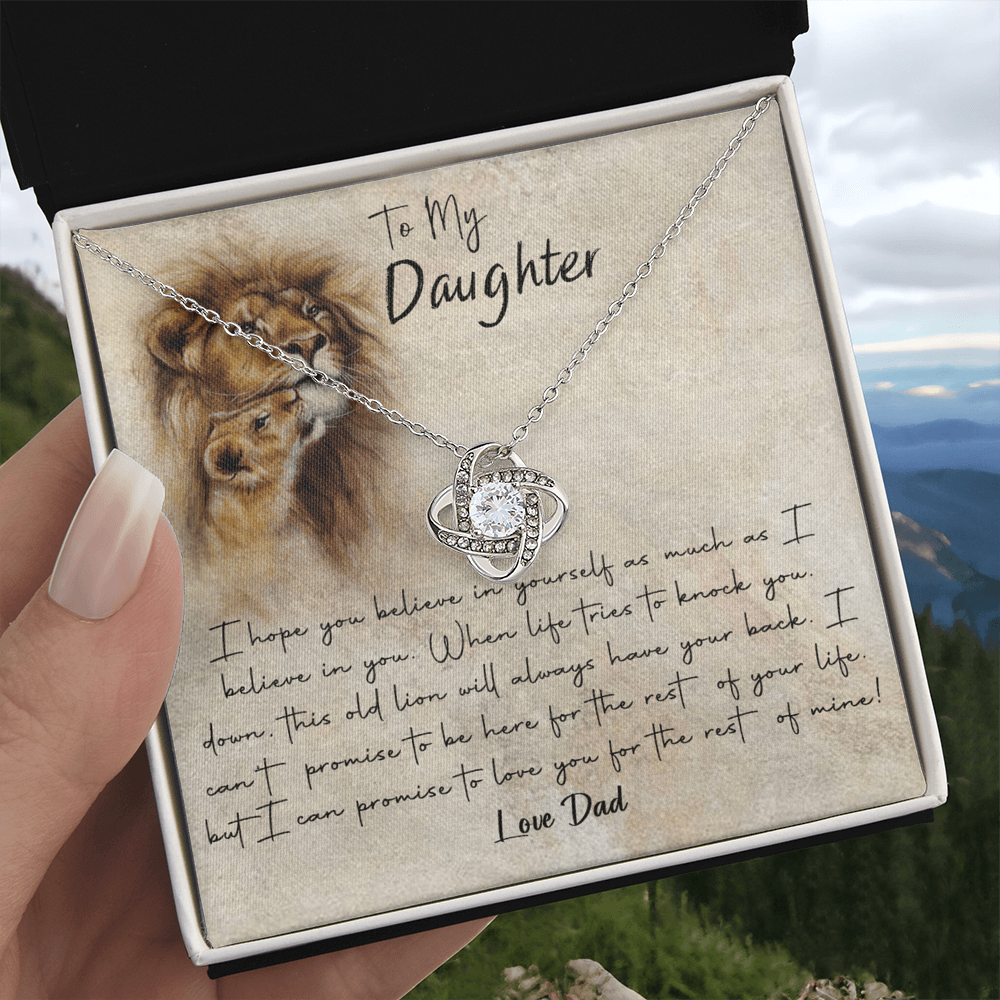 Lion To My Daughter Gift Necklace I Hope You Believe in Yourself Pendant, Dad and Daughter Necklace, Lion Daughter Gift Pendant Necklaces styles Jewelry Gift For Girls, Little Girl Necklace