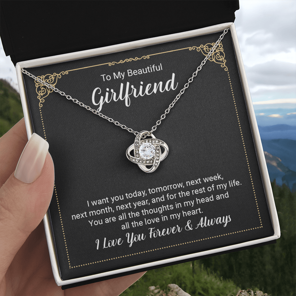 To My Beautiful Girlfriend Necklace From Boyfriend On Christmas, Birthday Gifts
