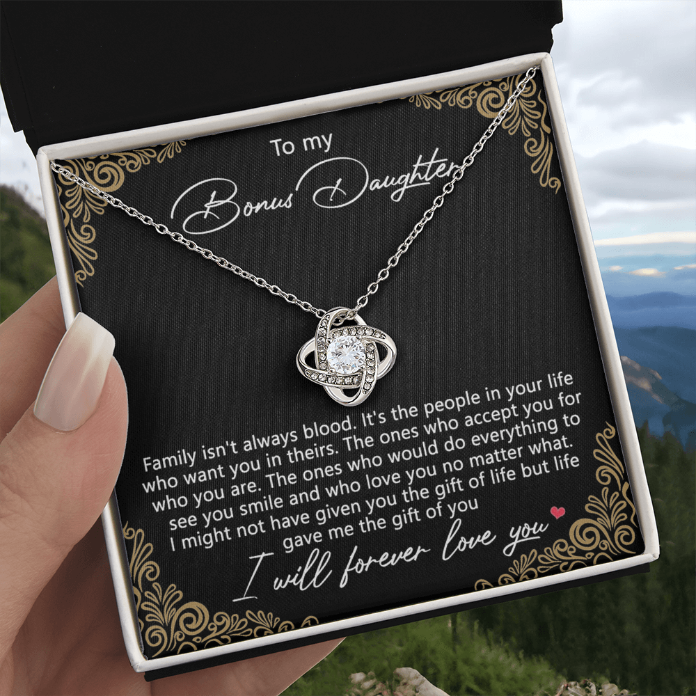 Bonus Daughter Gifts Necklace - To My Bonus Daughter Gifts From Stepmom, Adopted Daughter Necklace, Step Daughter Gifts, To My Daughter Necklace From Mom Jewelry Gift For Girls, Bonus Daughter