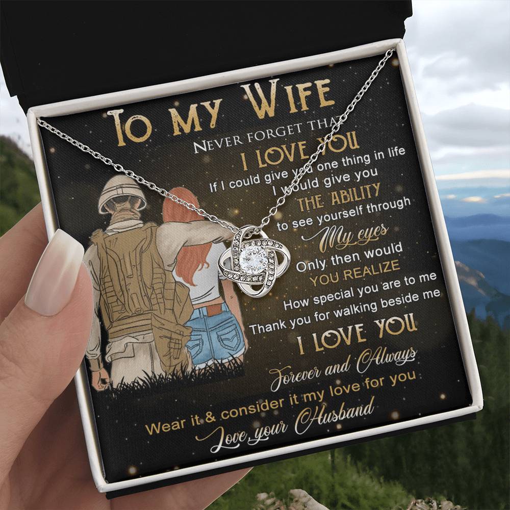 Soldier Necklace Husband To Wife - To My Wife Necklace Gift From Husband On Anniversary, Army Gift Necklace, Military Gift For Wife, Never Forget Necklace Gift For Wife, Jewelry Gift For Women