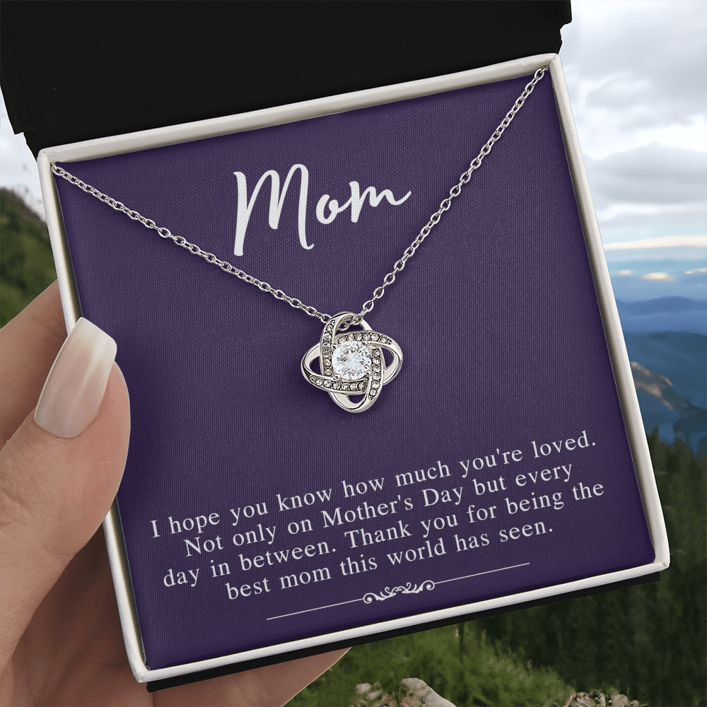 Mothers Day Necklace From Daughter, To My Mom Necklace From Daughter Gifts To Give To Your Mom Beautiful Box, Gift Box Mothers Day, Mom Love Knot Necklace From Daughter, Jewelry Gift For Women