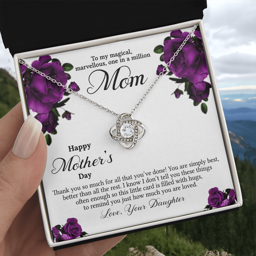 To My Mom Necklace From Daughter, Happy Mother's Day Necklace Gift For Women, Jewelry For Mom, Thank You Necklace Gift For Mom On Mothers Day, Anniversary, Birthday Mother And Daughter Gift Necklace