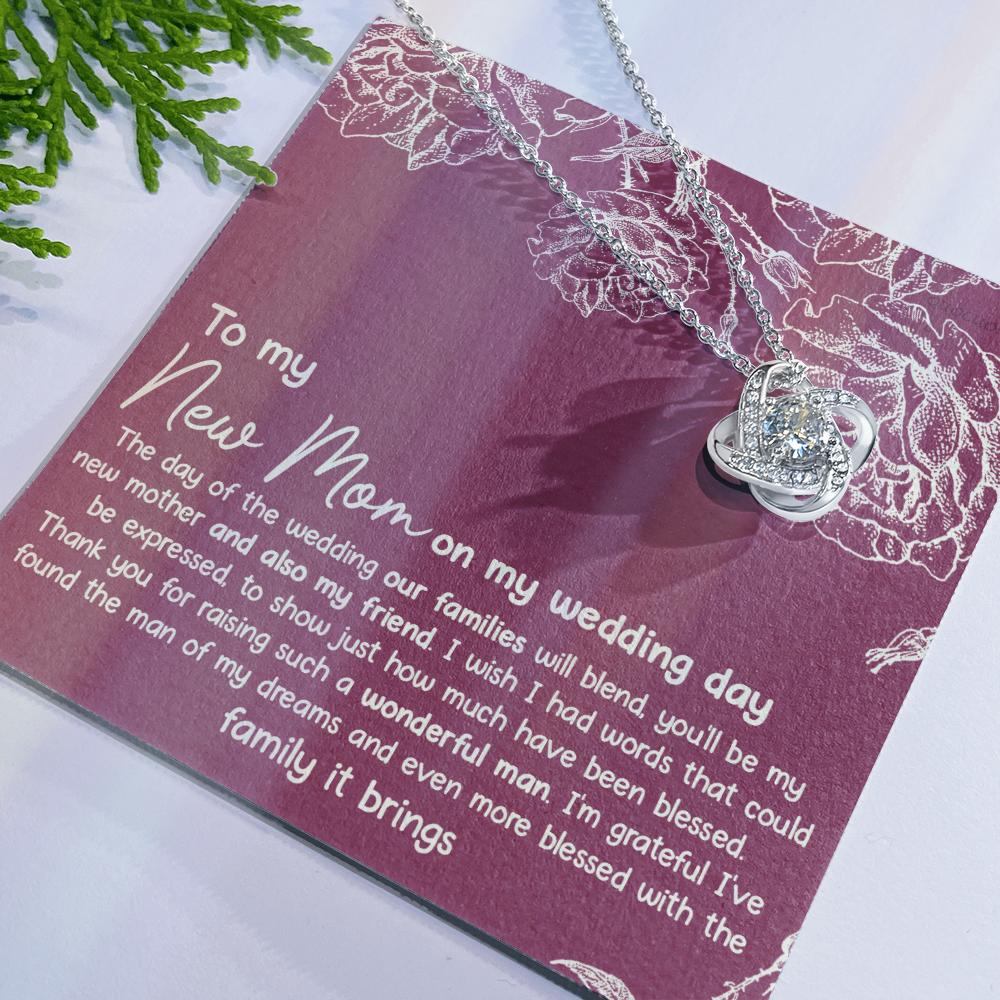 New Mom Necklace, To My New Mom Love Knot Necklace Gift From Daughter, New Mom On My Wedding Day Necklace Gift For Mom, New Mom Gift Necklace, Second Mom Gift Necklace Jewelry Gift For Women, Mother